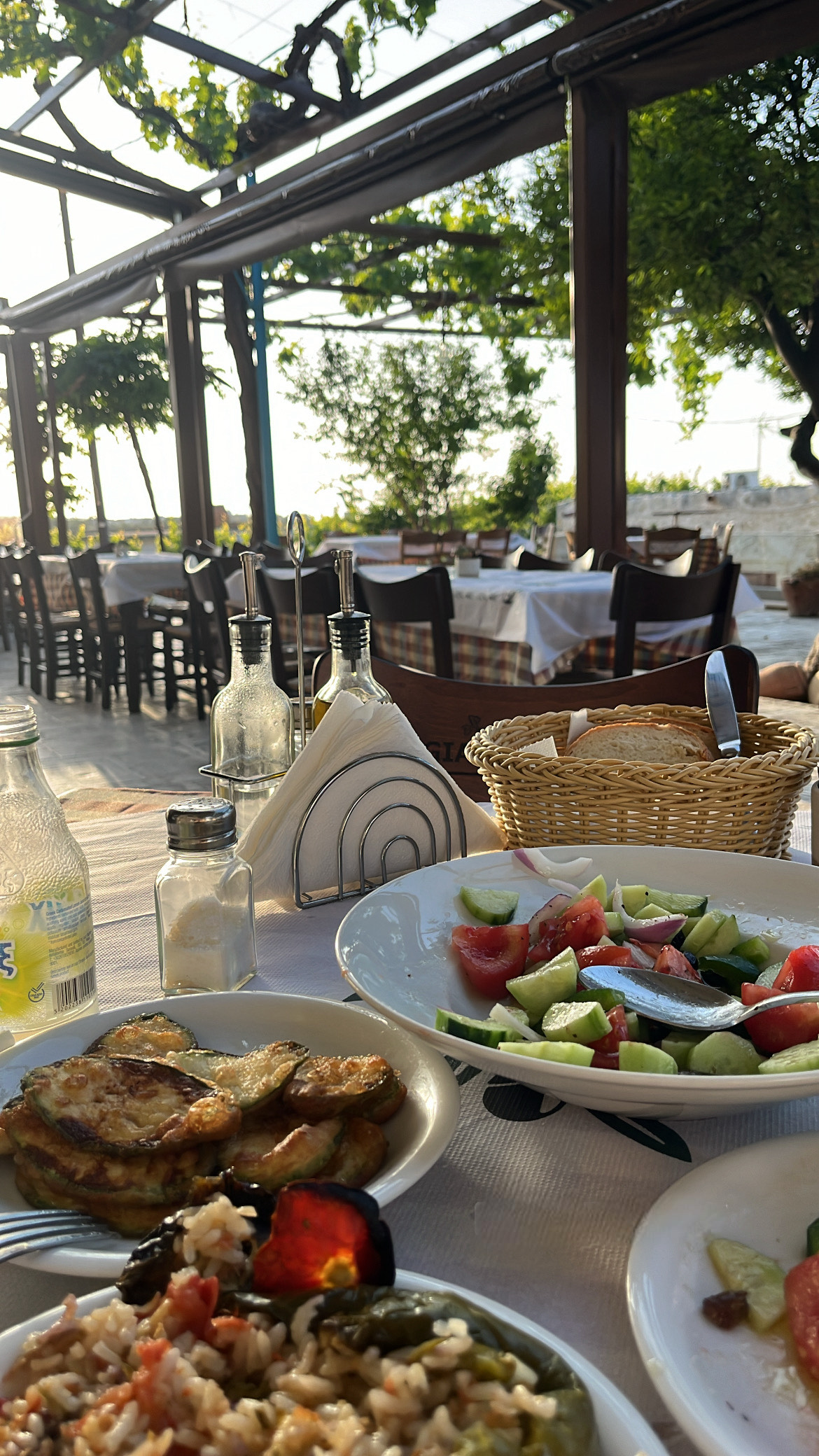 Supper in Margarites Village during sunset
