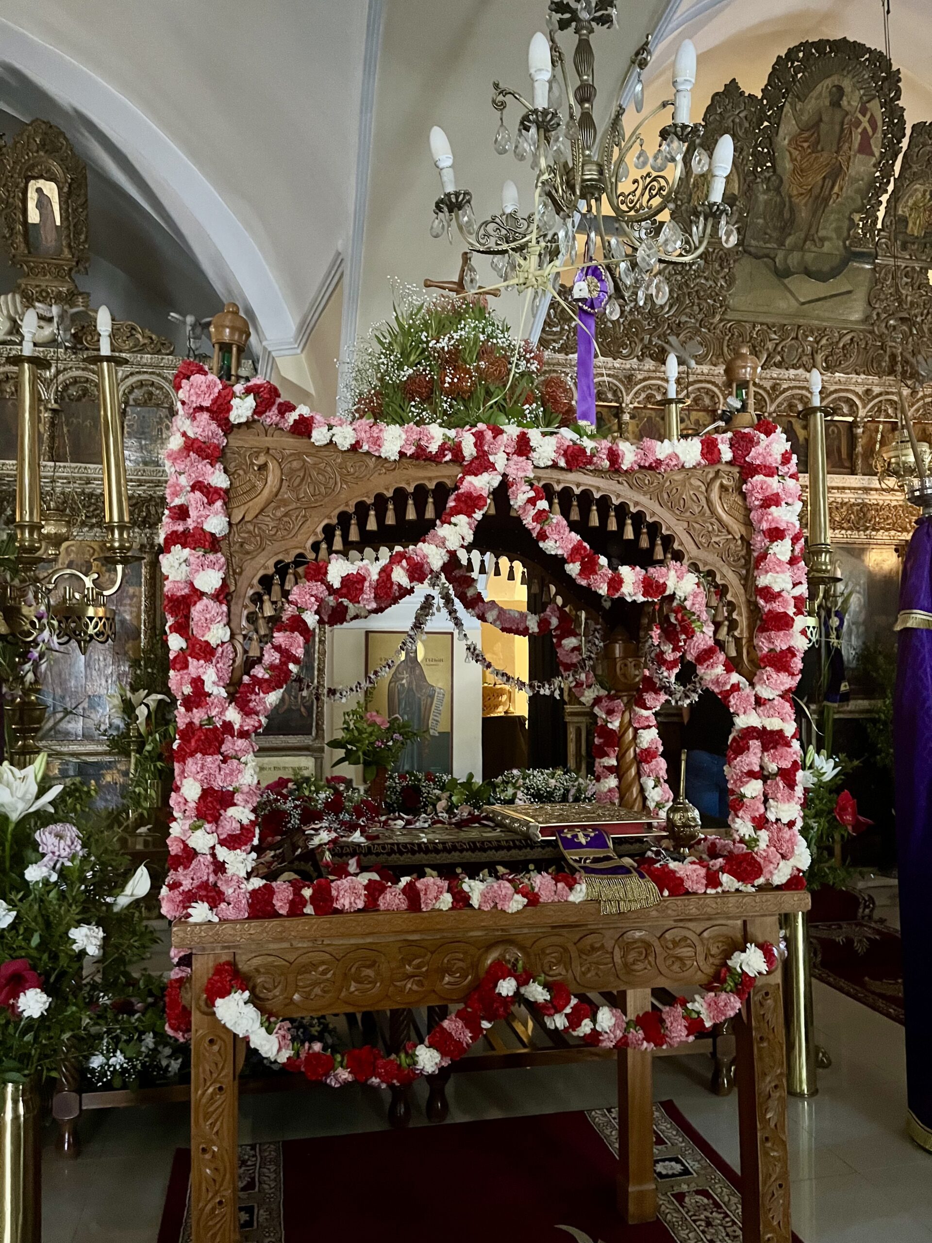 Flower-covered Epitaphios in Crete