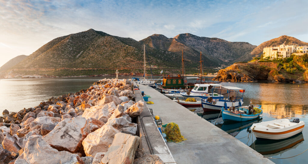 Photo of Bali port in Rethymno Crete during sunset