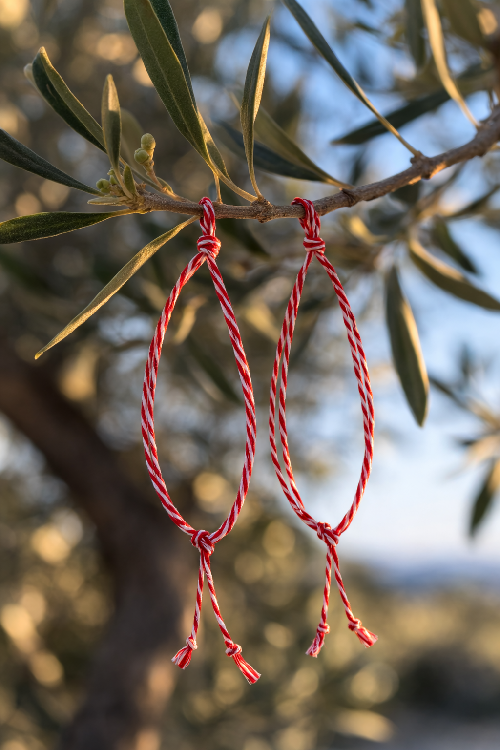 Martaki tied to blooming tree in Greece