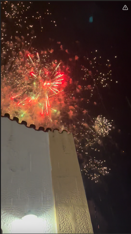 Fireworks during Greek Orthodox Easter Resurrection service