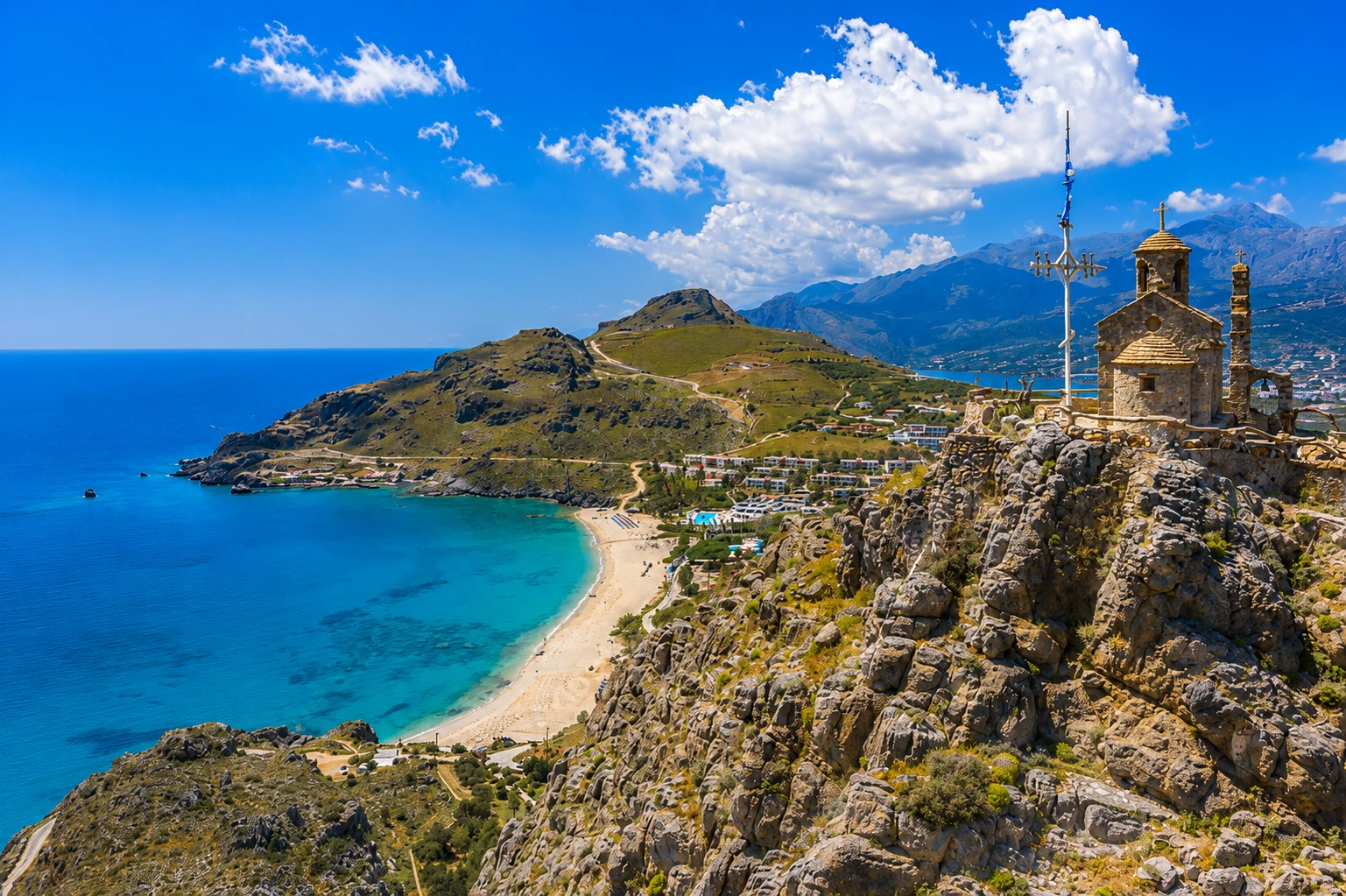 Clear water at Damnoni Beach Crete
