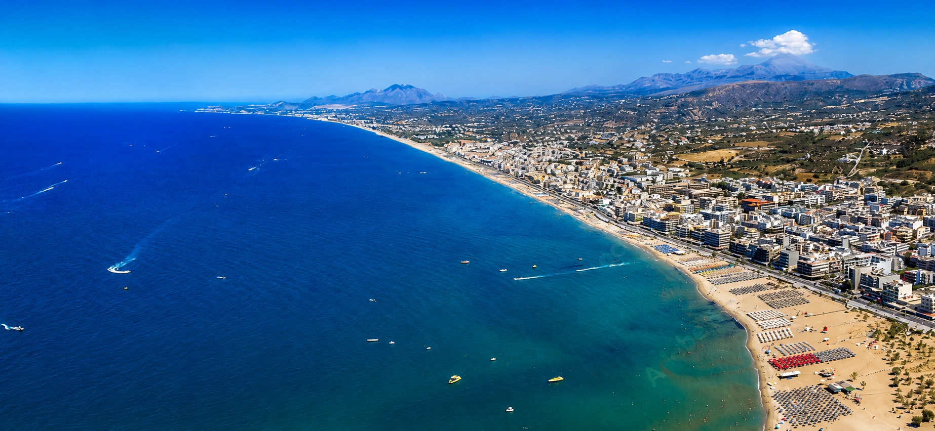Aerial view of Rethymno Beach Crete