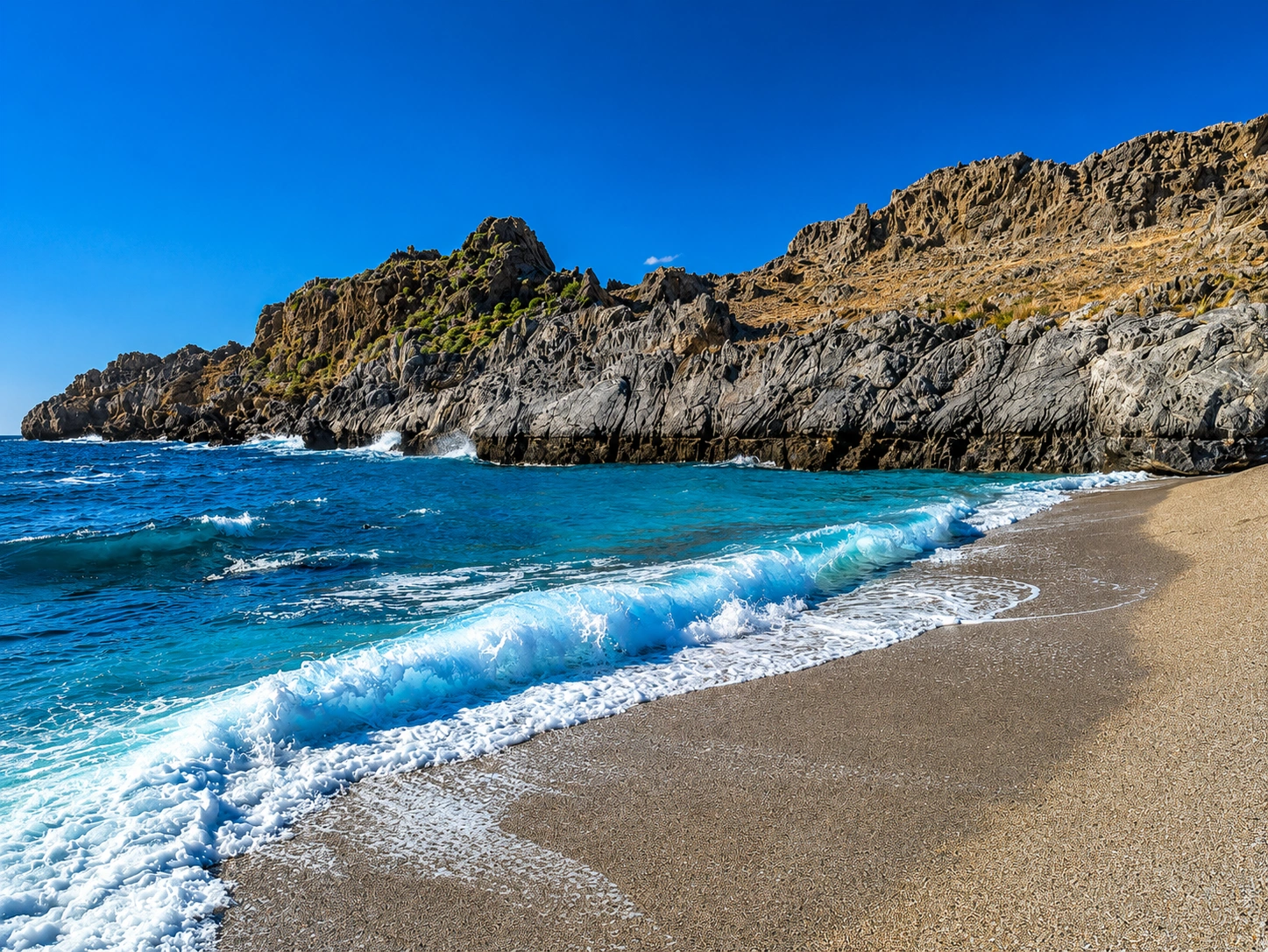 Clear waters at Schinaria Beach near Plakias Rethymno
